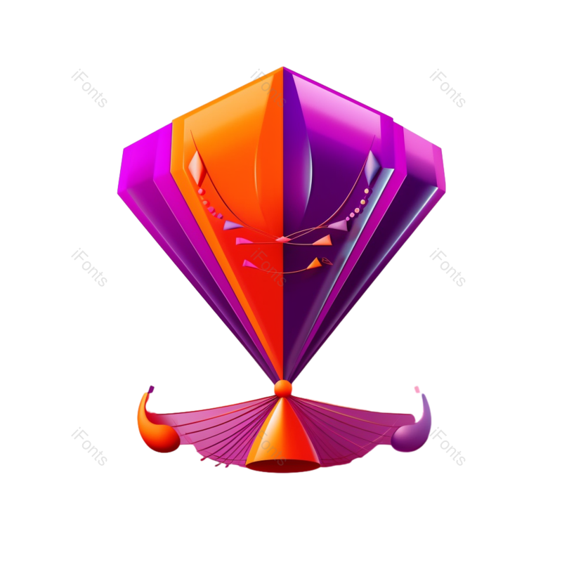 装饰图片,天空元素,风筝PNG,紫色免抠素材